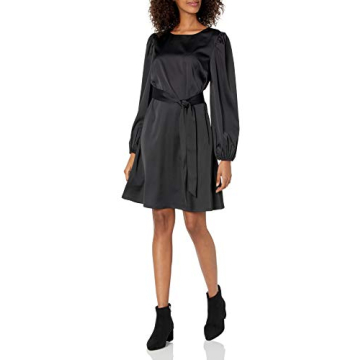 Chic Belted Silky Stretch Dress by The Drop