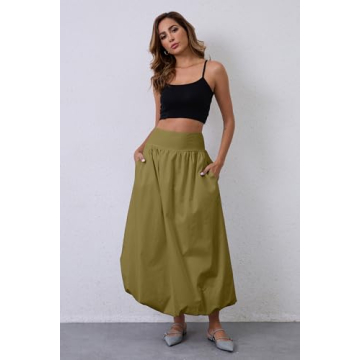 JEAAMKSSER Y2K Bubble Maxi Skirt Trendy Comfortable Versatile