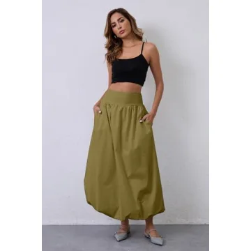 JEAAMKSSER Y2K Bubble Maxi Skirt Trendy Comfortable Versatile