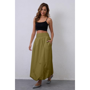 JEAAMKSSER Y2K Bubble Maxi Skirt Trendy Comfortable Versatile