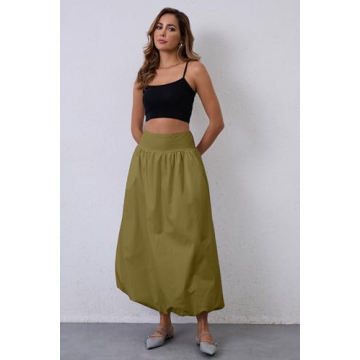 JEAAMKSSER Y2K Bubble Maxi Skirt Trendy Comfortable Versatile