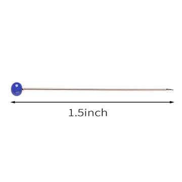 Color Scissor 250 Pieces Sewing Pins 38mm Ball Glass Head Pins Straight Quilting Pins for Fabric,Dressmaker Jewelry Decoration