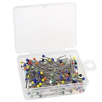 Color Scissor 250 Pieces Sewing Pins 38mm Ball Glass Head Pins Straight Quilting Pins for Fabric,Dressmaker Jewelry Decoration