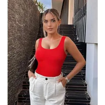 Stylish SUNACGO Slim Fit Bodysuit for Women Tummy Control