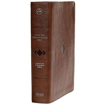 CSB Day-by-Day Chronological Bible, Brown Leathertouch, Black Letter, 365 Day, One Year, Reading Pla...