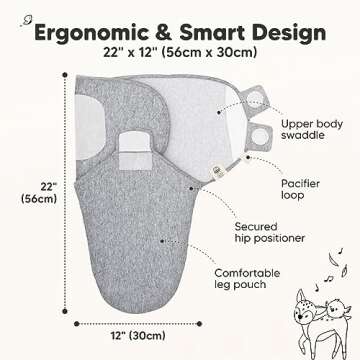 KeaBabies 3-Pack Organic Baby Swaddle Sleep Sacks - Newborn Swaddle Sack, Ergonomic Baby Swaddles 0-...