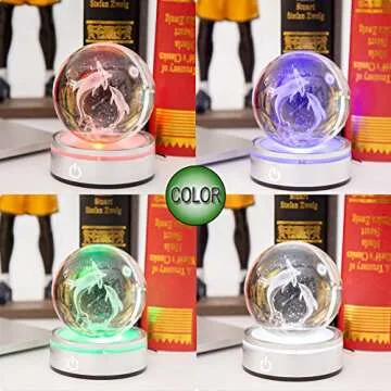 IFOLAINA LED Light Base Lighted Display Stand for Crystal Ball Glass Art Tumbler RGB Multicolor Lighting Round Pedestal USB Battery Operated - Sphere Stand
