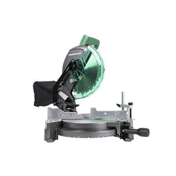 Metabo HPT C10FCG 10" Compound Miter Saw, 15-Amp Motor, Single Bevel, 0-52 Degree Miter Angle Range,...
