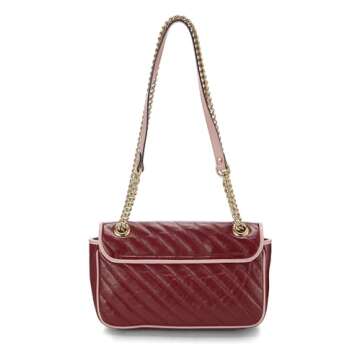 Gucci, Pre-Loved Red Leather Torchon GG Marmont Shoulder Bag Small, Red