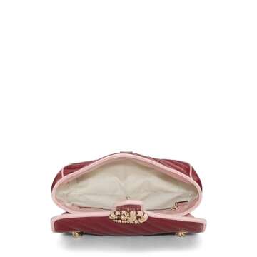 Gucci, Pre-Loved Red Leather Torchon GG Marmont Shoulder Bag Small, Red
