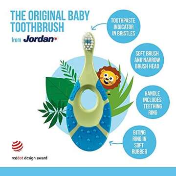 Jordan Infant Toothbrush 0-2 Years Soft Bristles BPA Free