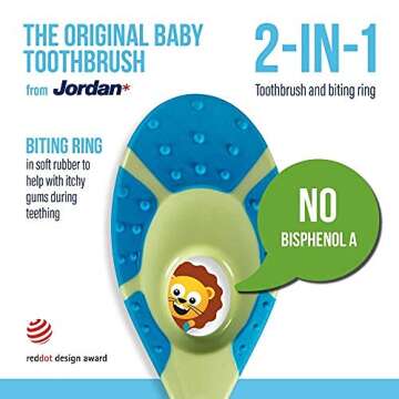 Jordan Infant Toothbrush 0-2 Years Soft Bristles BPA Free
