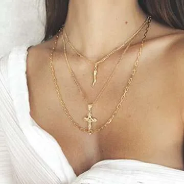 Barzel 18K Gold Plated Flat Marina Chain With Italian Horn Necklace Cornicello - Made In Brazil (24 Inches)