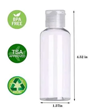 DNSEN 5 Pack 3.4oz Empty Plastic Travel Bottles for Toiletries TSA Approved Leak Proof Squeezable Travel Size Containers Travel Essentials Accessories, clear