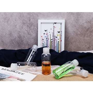 DNSEN 5 Pack 3.4oz Empty Plastic Travel Bottles for Toiletries TSA Approved Leak Proof Squeezable Travel Size Containers Travel Essentials Accessories, clear