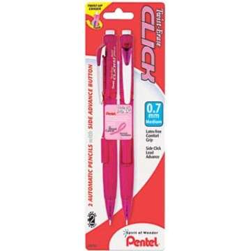 Pentel Breast Cancer Awareness Twist Erase CLICK Mechanical Pencil, (0.7mm) (PD277TBP2P-BC)