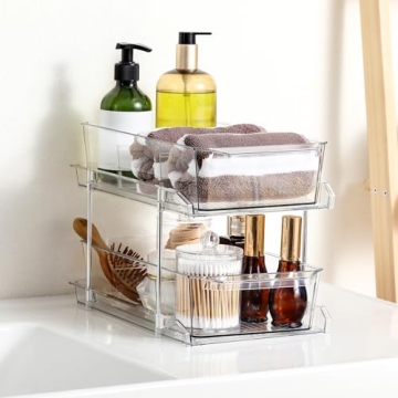 2 Tier Clear Organizer with Dividers - Perfect for Any Space