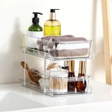 2 Tier Clear Organizer with Dividers - Perfect for Any Space
