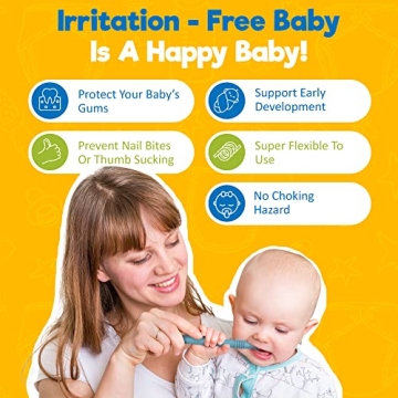 BABYSKIT Flexible Hollow Teething Tubes for Infants - Easy to Hold and Clean Teething Straws for Babies, Safe Silicone Teething Stick for 0-6 Months