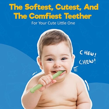 BABYSKIT Flexible Hollow Teething Tubes for Infants - Easy to Hold and Clean Teething Straws for Babies, Safe Silicone Teething Stick for 0-6 Months