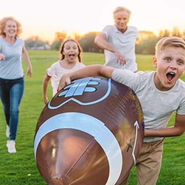 GiftExpress 40" Giant Jumbo Inflatable Football with Tee Set for Football Party, Gameday, and Footba...