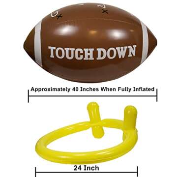 GiftExpress 40" Giant Jumbo Inflatable Football with Tee Set for Football Party, Gameday, and Football-Themed Party, Sport Party Decorations, Super Fun Football Games for Kids and Adults
