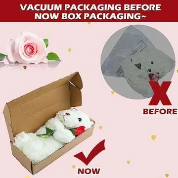 Civaner Plush Bear Stuffed Animal Gift with Rose Funny Cute Stuffed Animal Plush Bear Gift for Girlfriend, 11.8 Inches(Beige)