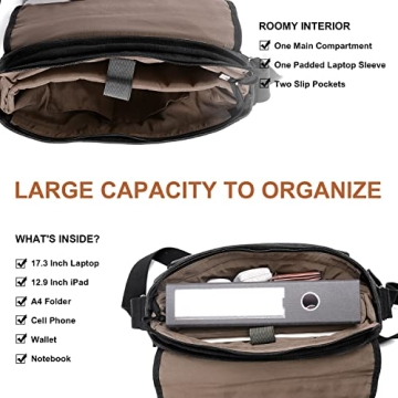 ESTARER 17 Inch Messenger Bag - Water-Resistant Style