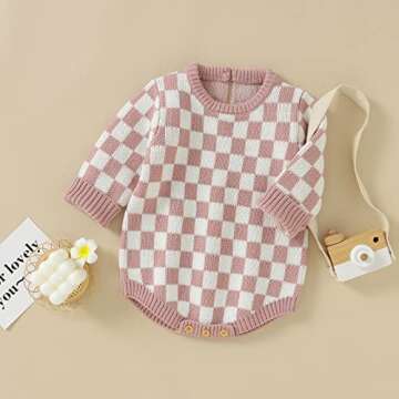 Gueuusu Infant Girls Boys Knitted Sweater Romper Jumpsuit