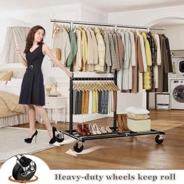 Raybee 410 LBS Heavy Duty Adjustable Clothing Rack