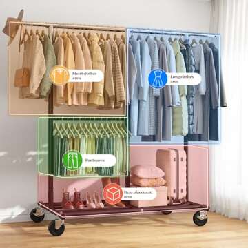Raybee 410 LBS Heavy Duty Adjustable Clothing Rack