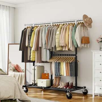 Raybee 410 LBS Heavy Duty Adjustable Clothing Rack