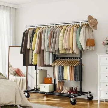 Raybee 410 LBS Heavy Duty Adjustable Clothing Rack