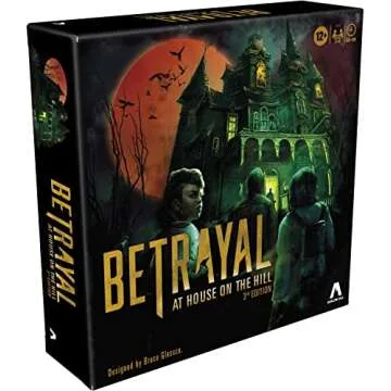 Avalon Hill Hasbro Gaming Betrayal at The House on The Hill 3rd Edition Cooperative Board Game,Ages 12 and Up,3-6 Players,50 Chilling Scenarios