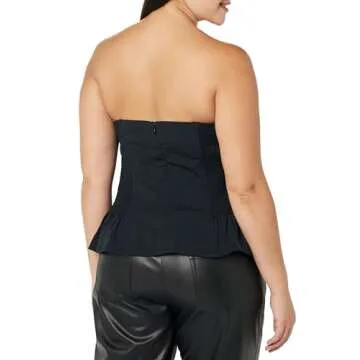 The Drop Women's Alejandra Strapless Corset Top, Black, S