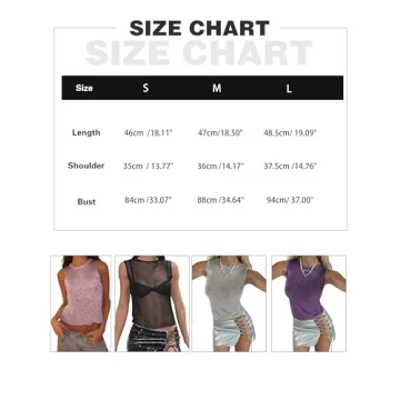 Meladyan Fishnet Knit Glittering Crop Tank Top for Women