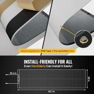 BougeRV Yuma 200W CIGS Thin-Film Flexible Solar Panel, The Most Flexible Solar Panel with Tape for Easy Installation