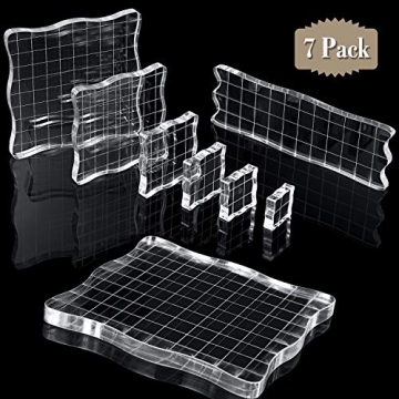 Mudder 7 Pieces Acrylic Stamp Blocks Set - Versatile Crafting Essentials
