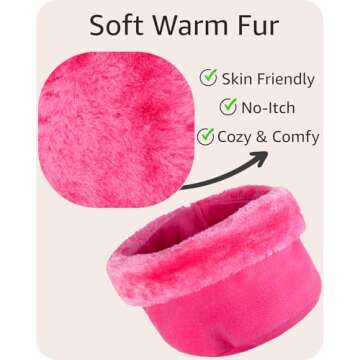 Hot Pink 3 Pieces Set Hat, Gloves and Scarf for Women