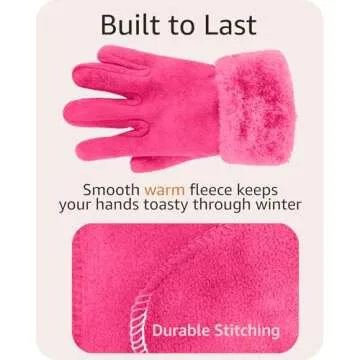 Hot Pink 3 Pieces Set Hat, Gloves and Scarf for Women