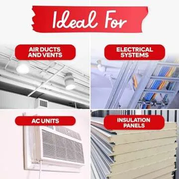 XFasten Aluminum Foil Tape for Ductwork 2 Inches x 165 Feet 3.6mil Aluminum Tape for Ductwork Heavy Duty Dryer Vent Tape Foil and Seal HVAC Tape for Ducts, High Temp HVAC Duct Tape