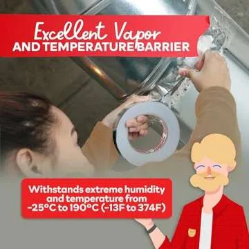 XFasten Aluminum Foil Tape for Ductwork 2 Inches x 165 Feet 3.6mil Aluminum Tape for Ductwork Heavy Duty Dryer Vent Tape Foil and Seal HVAC Tape for Ducts, High Temp HVAC Duct Tape