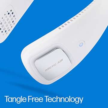 Arctic Air Freedom Personal Air Cooler - Portable 3-Speed Neck Fan, Hands-Free Wearable Design, Lightweight, Cordless And Rechargeable