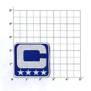 First Anything Captain C Patch Blue 4 Stars Football Soccer Baseball Hockey Sports Iron On Embroidered for Hat Shirt Jacket Clothing Backpacks Jeans Cap Size 2.70x2.70 Inch A207