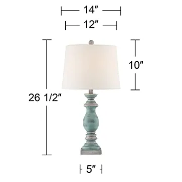 Stylish Blue Gray Table Lamps Set of 2 for Home Decor