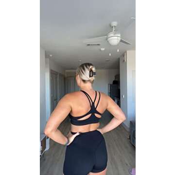 DOULAFASS Strappy Sports Bras Women Medium Support Yoga Bra