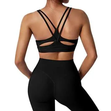 DOULAFASS Strappy Sports Bras Women Medium Support Yoga Bra