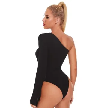 Verdusa One Shoulder Fringe Bodysuit for Women