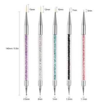 AIBEE Double-Ended Nail Art Brushes Set for Creativity