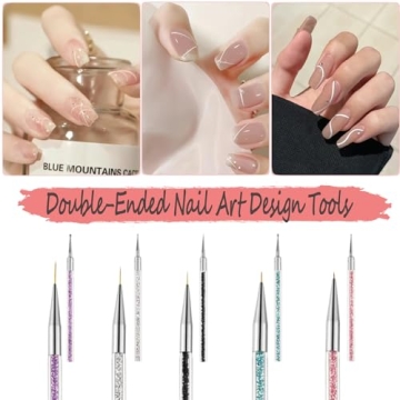 AIBEE Double-Ended Nail Art Brushes Set for Creativity